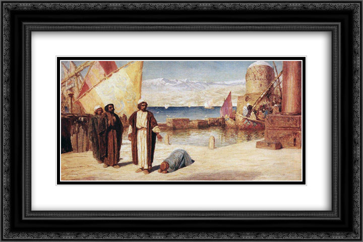 The limits of Tyre 24x16 Black Ornate Wood Framed Art Print Poster with Double Matting by Polenov, Vasily