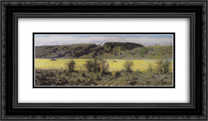 The river valley 24x14 Black Ornate Wood Framed Art Print Poster with Double Matting by Polenov, Vasily