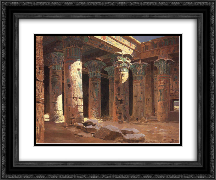 The Temple of Isis on Philae island 24x20 Black Ornate Wood Framed Art Print Poster with Double Matting by Polenov, Vasily