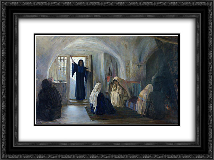 Ushered in a tearful joy 24x18 Black Ornate Wood Framed Art Print Poster with Double Matting by Polenov, Vasily