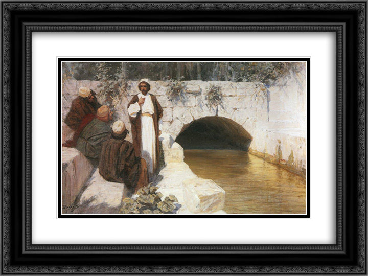 What People Think about Me 24x18 Black Ornate Wood Framed Art Print Poster with Double Matting by Polenov, Vasily
