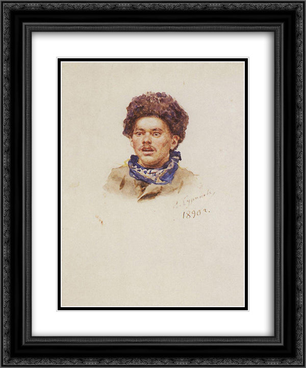 Alexander N. Pestunov 20x24 Black Ornate Wood Framed Art Print Poster with Double Matting by Surikov, Vasily