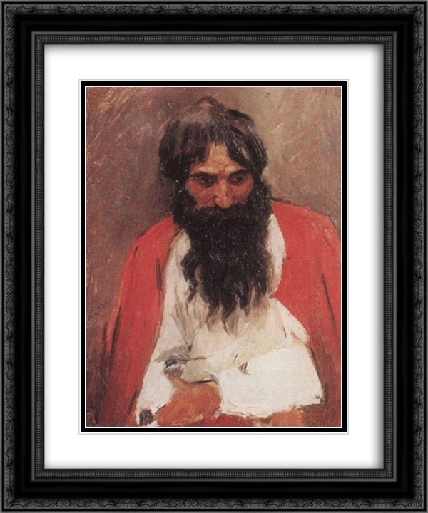 Blackbearded old man 20x24 Black Ornate Wood Framed Art Print Poster with Double Matting by Surikov, Vasily