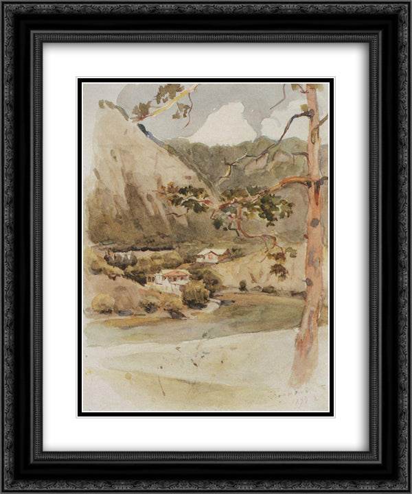 Borjomi 20x24 Black Ornate Wood Framed Art Print Poster with Double Matting by Surikov, Vasily