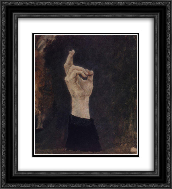 Hand of boyarynya Morozova 20x22 Black Ornate Wood Framed Art Print Poster with Double Matting by Surikov, Vasily