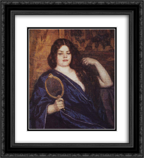 Siberian woman 20x22 Black Ornate Wood Framed Art Print Poster with Double Matting by Surikov, Vasily