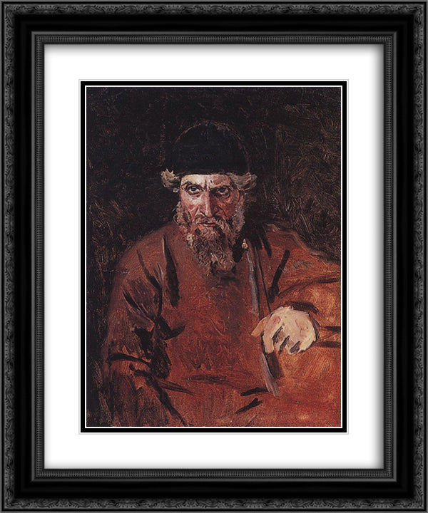 Strelets 20x24 Black Ornate Wood Framed Art Print Poster with Double Matting by Surikov, Vasily