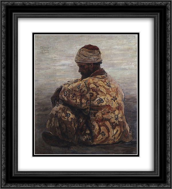 The Persian 20x22 Black Ornate Wood Framed Art Print Poster with Double Matting by Surikov, Vasily