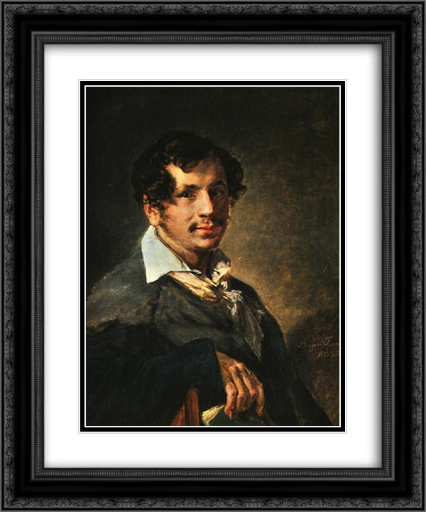 Bulakhov Peter 20x24 Black Ornate Wood Framed Art Print Poster with Double Matting by Tropinin, Vasily