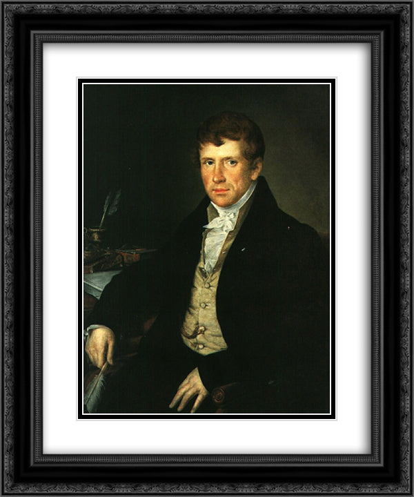 Diomede V. Kiselev 20x24 Black Ornate Wood Framed Art Print Poster with Double Matting by Tropinin, Vasily