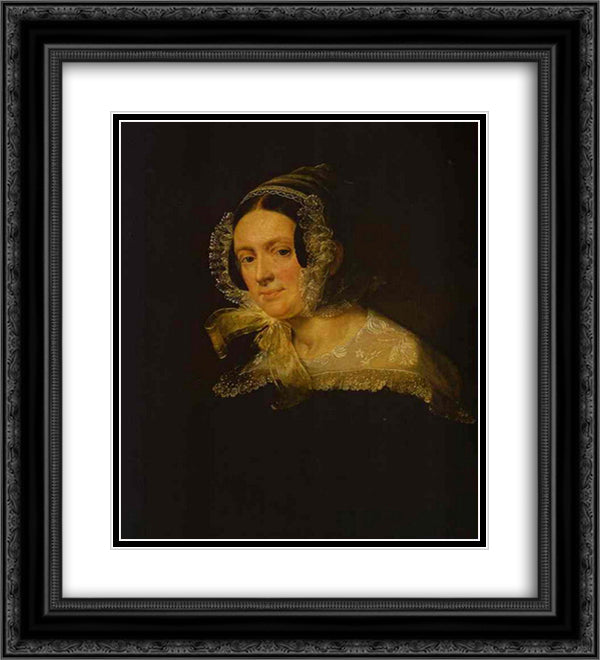 Kireyevsk E.V. 20x22 Black Ornate Wood Framed Art Print Poster with Double Matting by Tropinin, Vasily