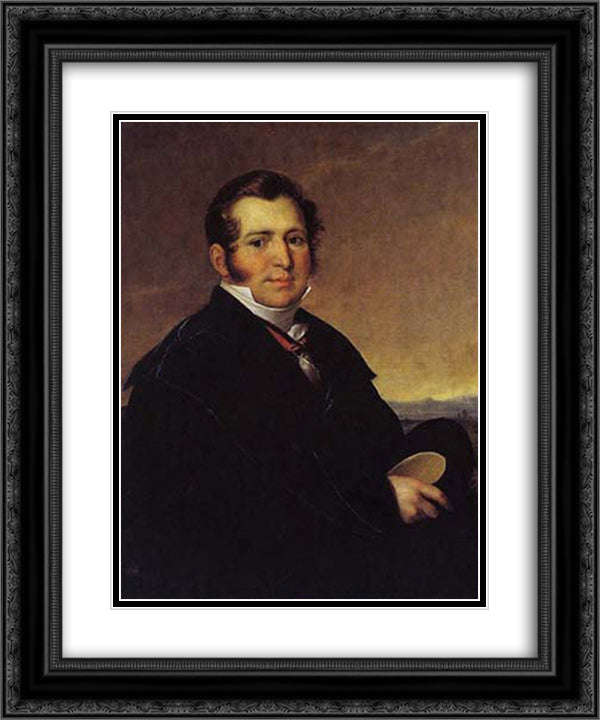 Kusov Alexey 20x24 Black Ornate Wood Framed Art Print Poster with Double Matting by Tropinin, Vasily