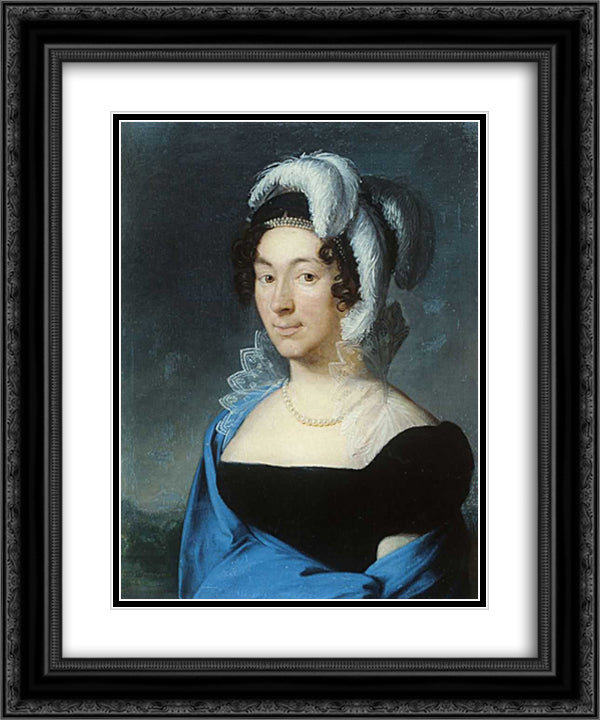 Portrait Botsigetti 20x24 Black Ornate Wood Framed Art Print Poster with Double Matting by Tropinin, Vasily