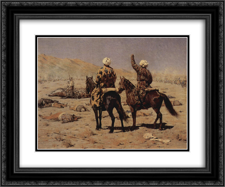 About the war 24x20 Black Ornate Wood Framed Art Print Poster with Double Matting by Vereshchagin, Vasily