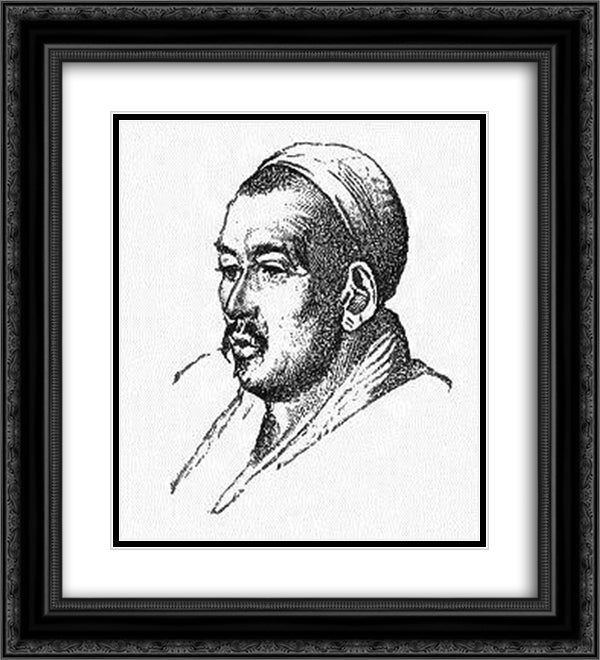 An Uzbek 20x22 Black Ornate Wood Framed Art Print Poster with Double Matting by Vereshchagin, Vasily