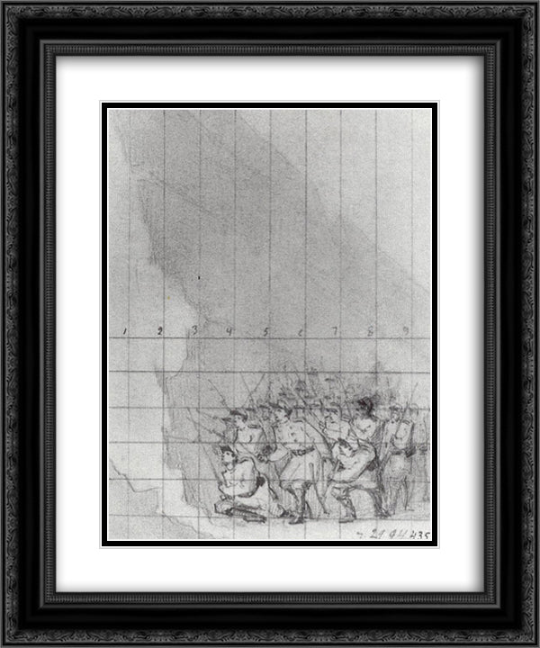 At the Fortress Walls. Let them Enter 20x24 Black Ornate Wood Framed Art Print Poster with Double Matting by Vereshchagin, Vasily
