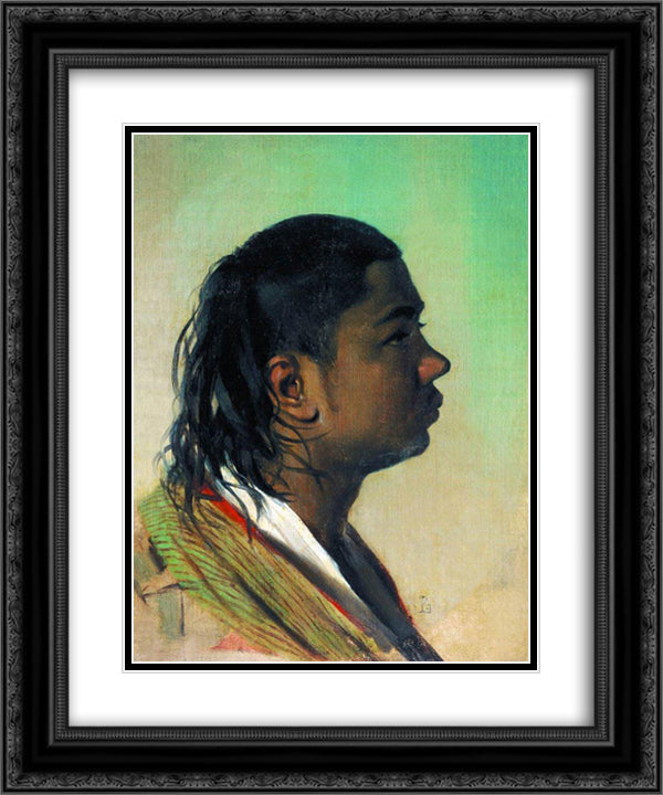 Boy-Uzbek 20x24 Black Ornate Wood Framed Art Print Poster with Double Matting by Vereshchagin, Vasily
