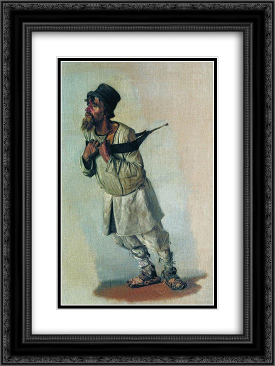 Burlak who hold hands on the strap 18x24 Black Ornate Wood Framed Art Print Poster with Double Matting by Vereshchagin, Vasily