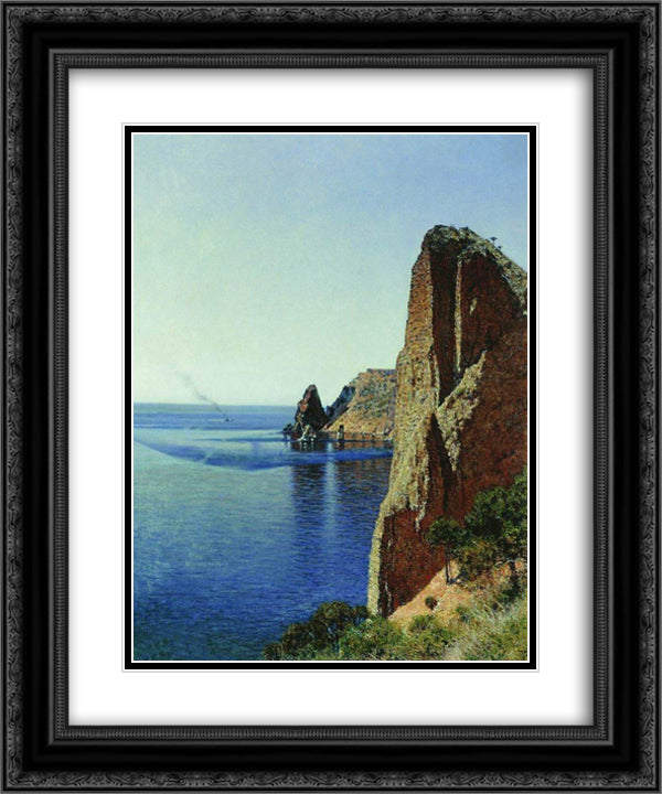 Cape Fiolent near Sevastopol 20x24 Black Ornate Wood Framed Art Print Poster with Double Matting by Vereshchagin, Vasily