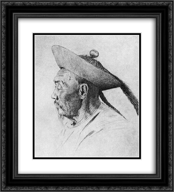 Chinese official of tribe Sibo 20x22 Black Ornate Wood Framed Art Print Poster with Double Matting by Vereshchagin, Vasily