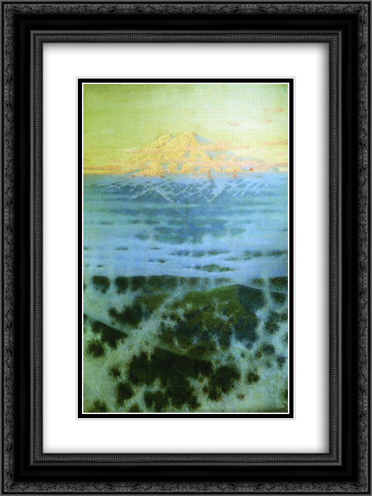 Elbrus 18x24 Black Ornate Wood Framed Art Print Poster with Double Matting by Vereshchagin, Vasily