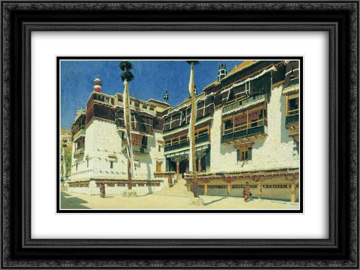 Hemis Monastery in Ladakh 24x18 Black Ornate Wood Framed Art Print Poster with Double Matting by Vereshchagin, Vasily