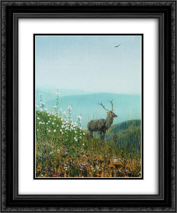 In the Alatau mountains 20x24 Black Ornate Wood Framed Art Print Poster with Double Matting by Vereshchagin, Vasily