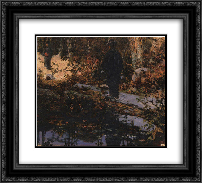 In the park 22x20 Black Ornate Wood Framed Art Print Poster with Double Matting by Vereshchagin, Vasily
