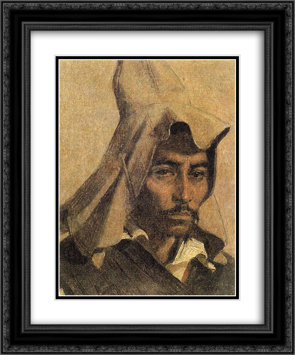 Kazakh with his national headdress 20x24 Black Ornate Wood Framed Art Print Poster with Double Matting by Vereshchagin, Vasily