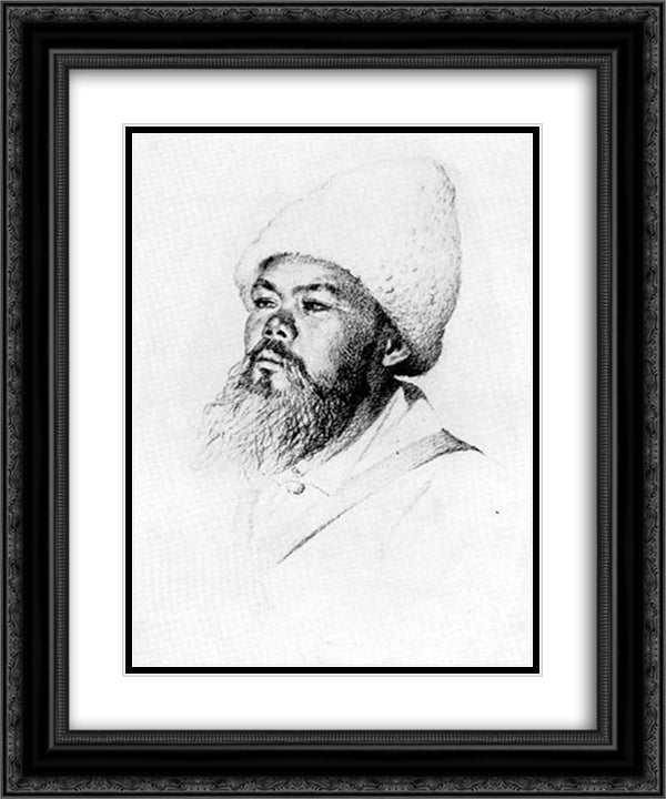 Kokand soldier 20x24 Black Ornate Wood Framed Art Print Poster with Double Matting by Vereshchagin, Vasily