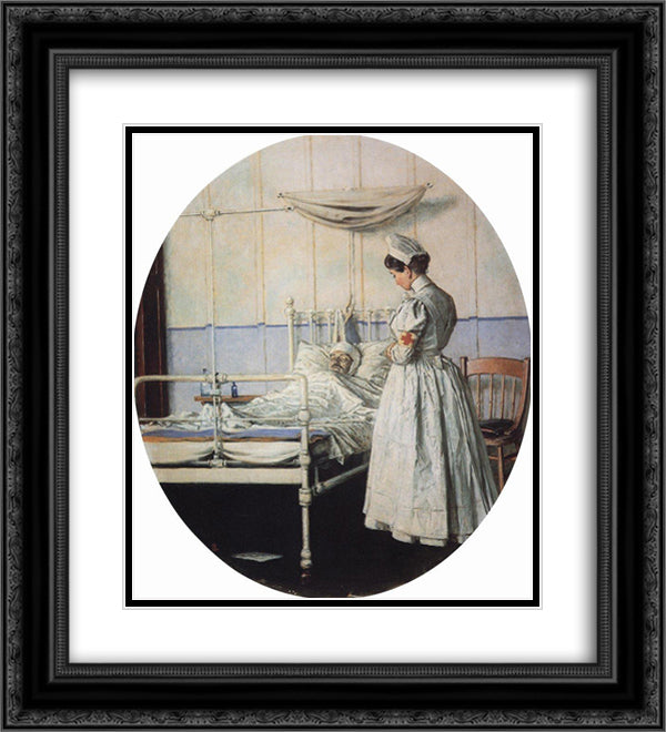 Letter Remained Unfinished 20x22 Black Ornate Wood Framed Art Print Poster with Double Matting by Vereshchagin, Vasily