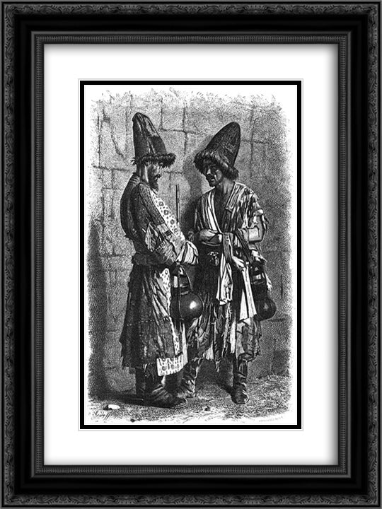 Mendicant dervishes-douvana (holy fools) 18x24 Black Ornate Wood Framed Art Print Poster with Double Matting by Vereshchagin, Vasily
