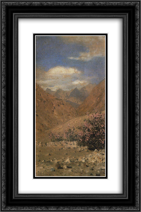 Roses in Ladakh 16x24 Black Ornate Wood Framed Art Print Poster with Double Matting by Vereshchagin, Vasily