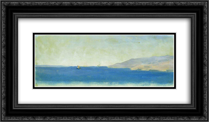 Sea 24x14 Black Ornate Wood Framed Art Print Poster with Double Matting by Vereshchagin, Vasily