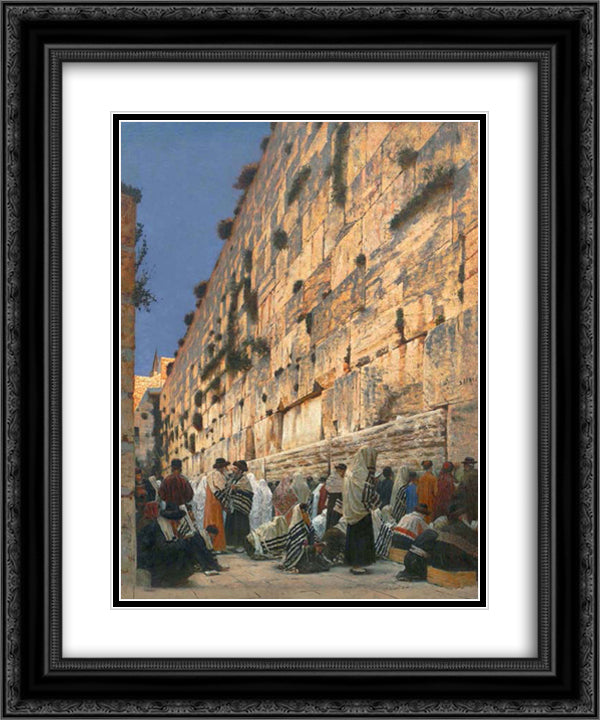 Solomon's Wall 20x24 Black Ornate Wood Framed Art Print Poster with Double Matting by Vereshchagin, Vasily