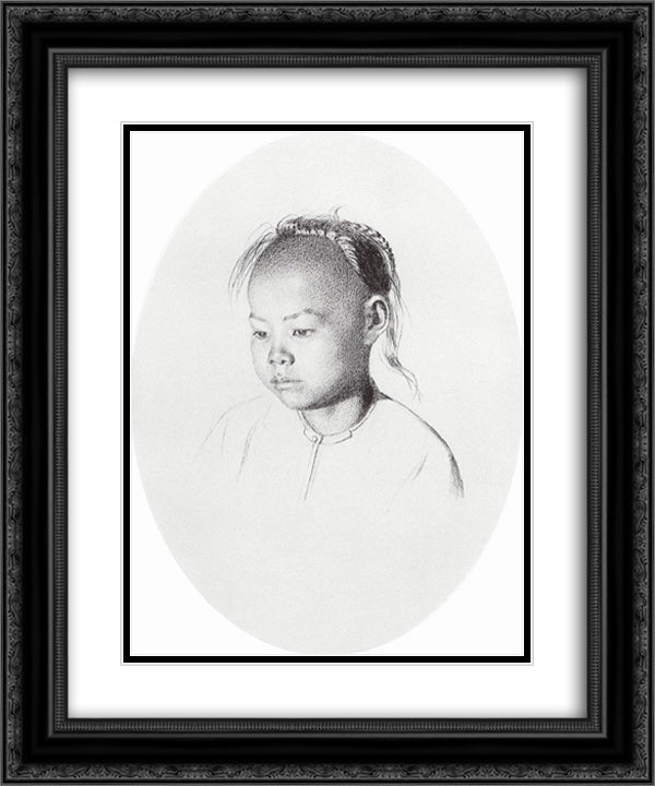 Solon boy 20x24 Black Ornate Wood Framed Art Print Poster with Double Matting by Vereshchagin, Vasily
