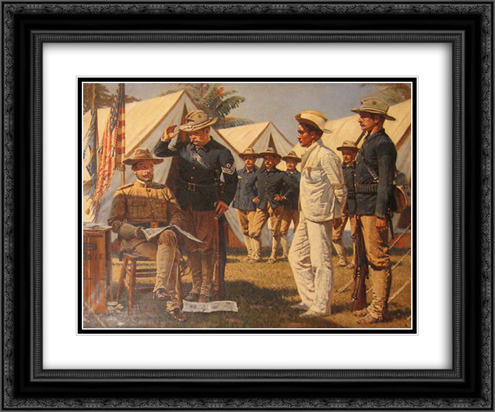 Spy 24x20 Black Ornate Wood Framed Art Print Poster with Double Matting by Vereshchagin, Vasily