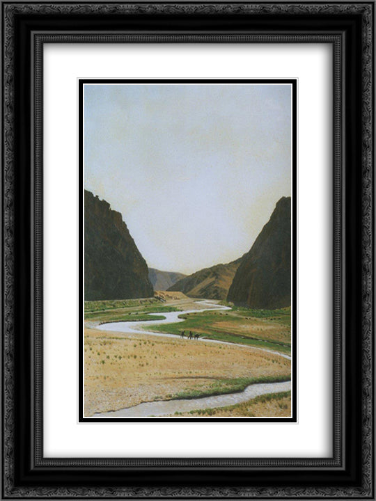 Tamerlan's gate 18x24 Black Ornate Wood Framed Art Print Poster with Double Matting by Vereshchagin, Vasily