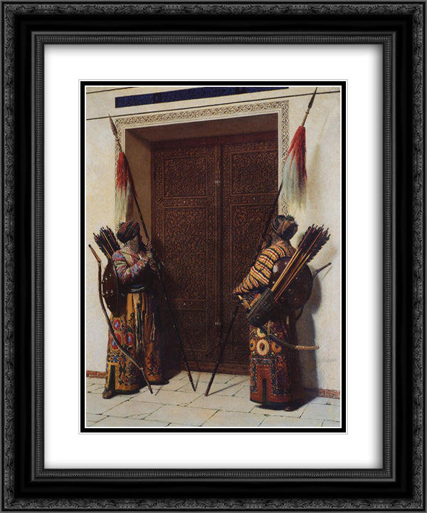 The Doors of Tamerlane 20x24 Black Ornate Wood Framed Art Print Poster with Double Matting by Vereshchagin, Vasily