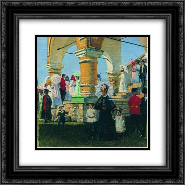 Trinity Sunday. Village Kolomna 20x20 Black Ornate Wood Framed Art Print Poster with Double Matting by Vereshchagin, Vasily