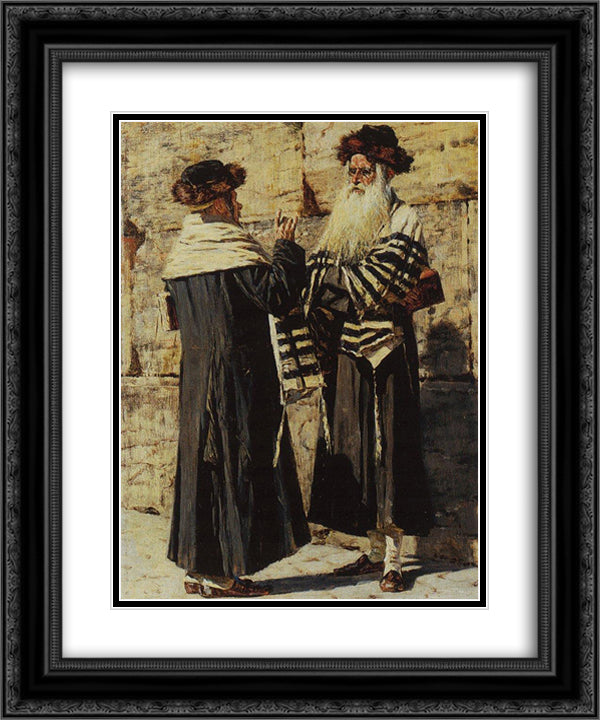 Two Jews 20x24 Black Ornate Wood Framed Art Print Poster with Double Matting by Vereshchagin, Vasily