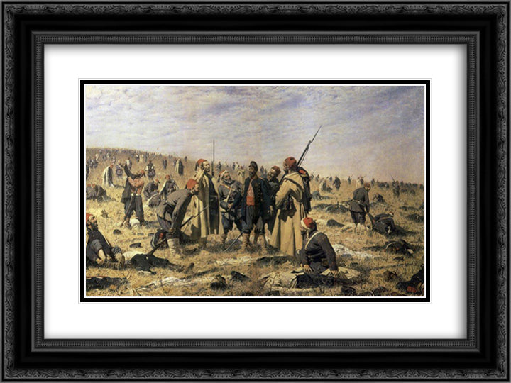 Winners 24x18 Black Ornate Wood Framed Art Print Poster with Double Matting by Vereshchagin, Vasily