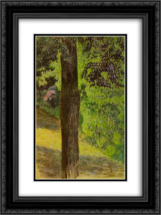 A Path in a Garden 18x24 Black Ornate Wood Framed Art Print Poster with Double Matting by Borisov Musatov, Victor