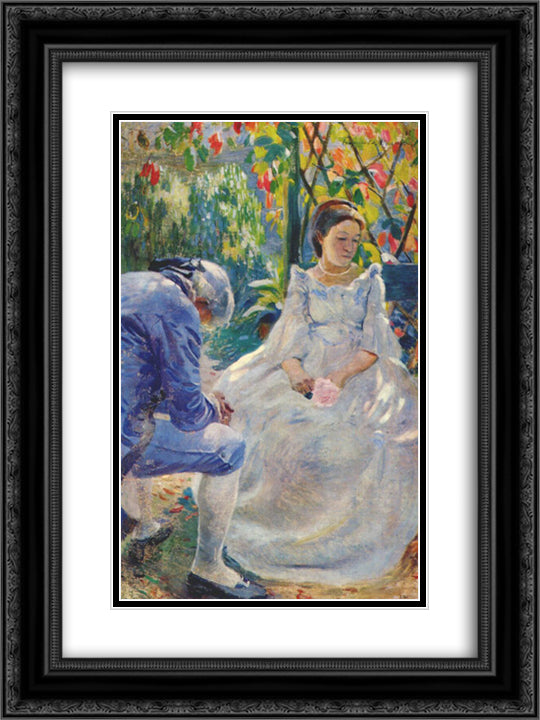 Autumn Mood 18x24 Black Ornate Wood Framed Art Print Poster with Double Matting by Borisov Musatov, Victor