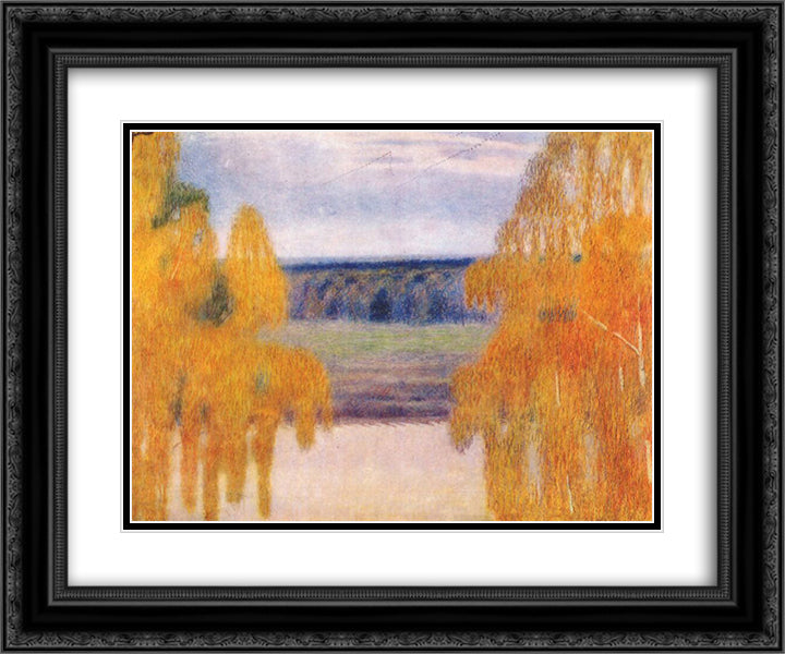 Autumn Song 24x20 Black Ornate Wood Framed Art Print Poster with Double Matting by Borisov Musatov, Victor