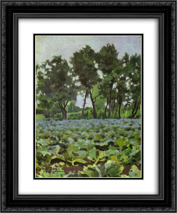 Cabbage Field with Willows 20x24 Black Ornate Wood Framed Art Print Poster with Double Matting by Borisov Musatov, Victor