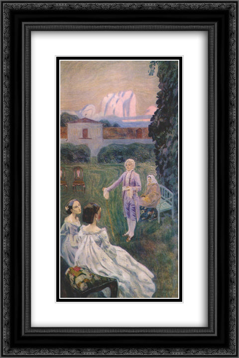 Harmony 16x24 Black Ornate Wood Framed Art Print Poster with Double Matting by Borisov Musatov, Victor