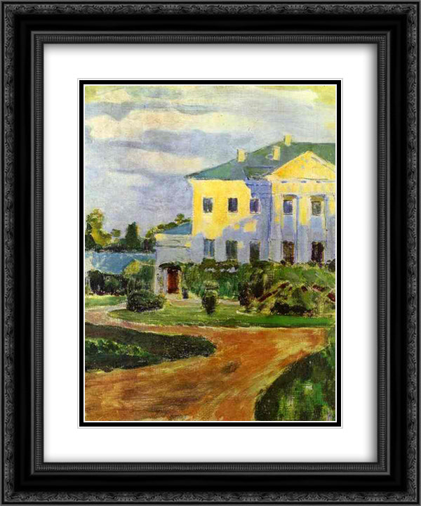 Manor House at Zubrilovka 20x24 Black Ornate Wood Framed Art Print Poster with Double Matting by Borisov Musatov, Victor