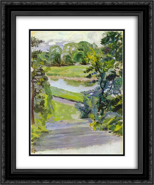 Spring Scene 20x24 Black Ornate Wood Framed Art Print Poster with Double Matting by Borisov Musatov, Victor