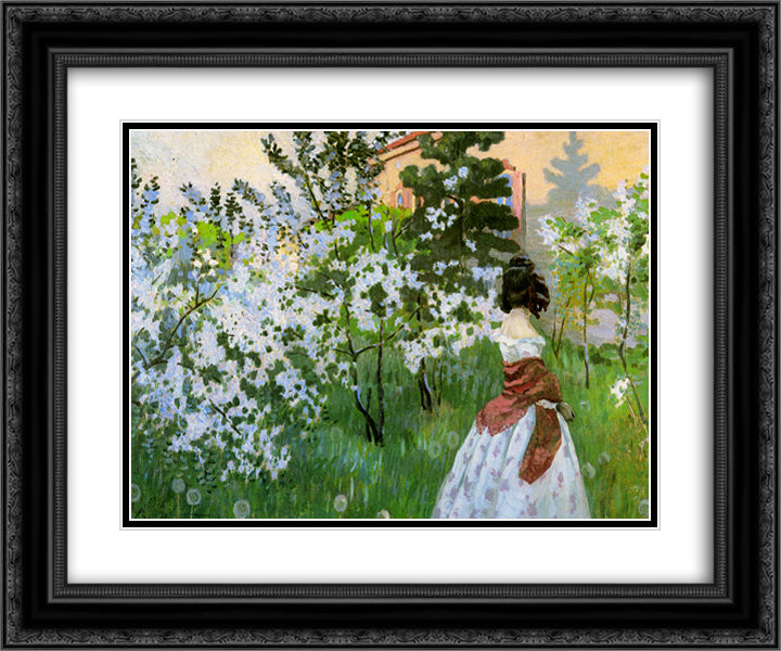 Spring Sun 24x20 Black Ornate Wood Framed Art Print Poster with Double Matting by Borisov Musatov, Victor